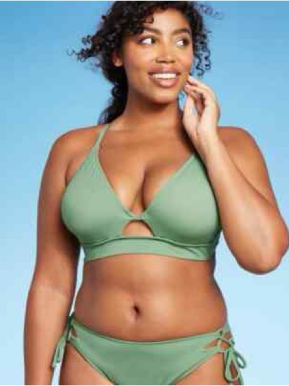 Shade & Shore 34B Longline Cut Out Bikini Top